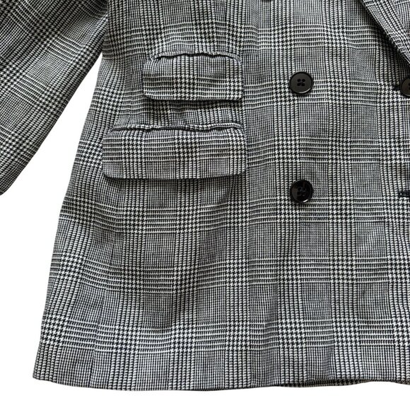 VTG Lauren Ralph Lauren Blazer Linen Plaid Academia Houndstooth Double Breasted - Picture 7 of 16